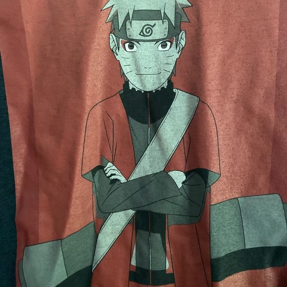Naruto Shippuden Square Collegiate Charcoal Grey Graphic Anime Manga T-Shirt L - Picture 6 of 11